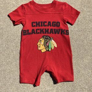 Chicago Blackhawks hockey vintage t shirt baby romper shorts size 2t